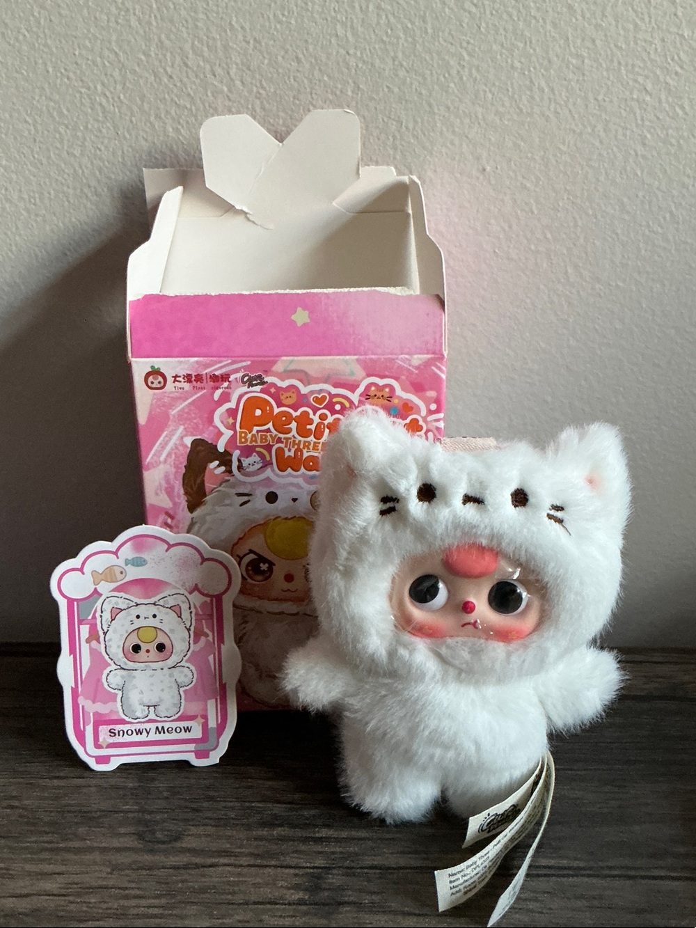 Baby Petkins Snowy Meow Plush Toy – White